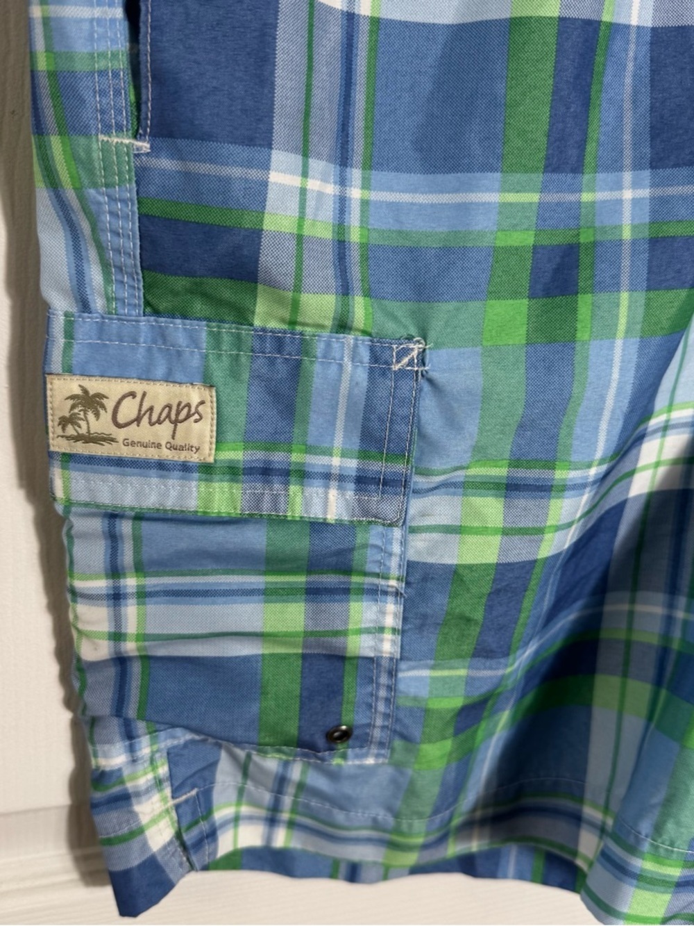 Chaps Ralph Lauren Plaid Swim Trunks XL Blue Green Lined - Picture 4 of 9